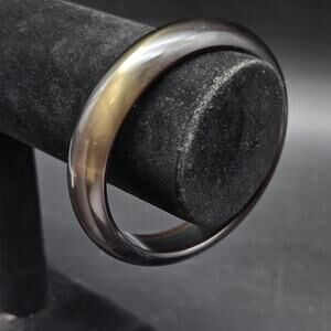 Smokey Green Translucent Bakelite Bangle Bracelet Vintage Plastic Jewelry